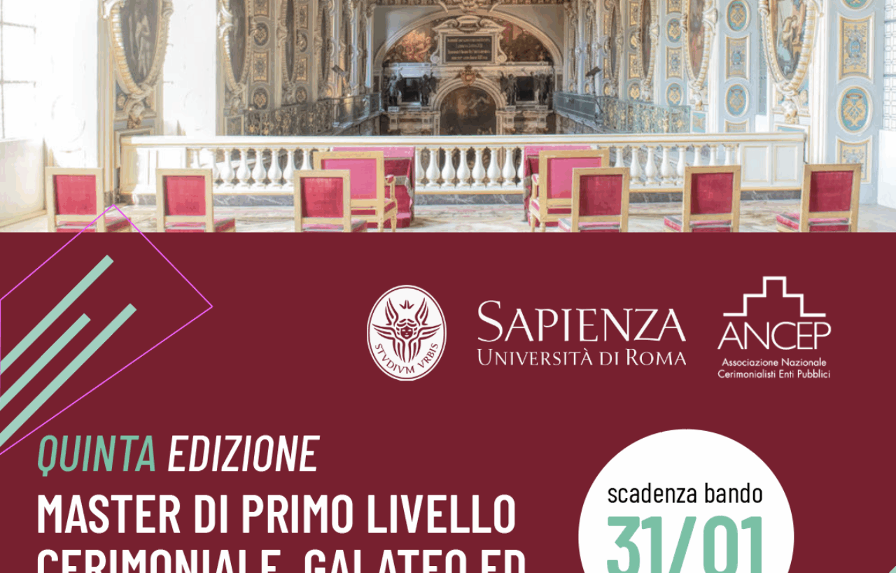 Alla Sapienza Università di Roma il V Master su Cerimoniale e Galateo